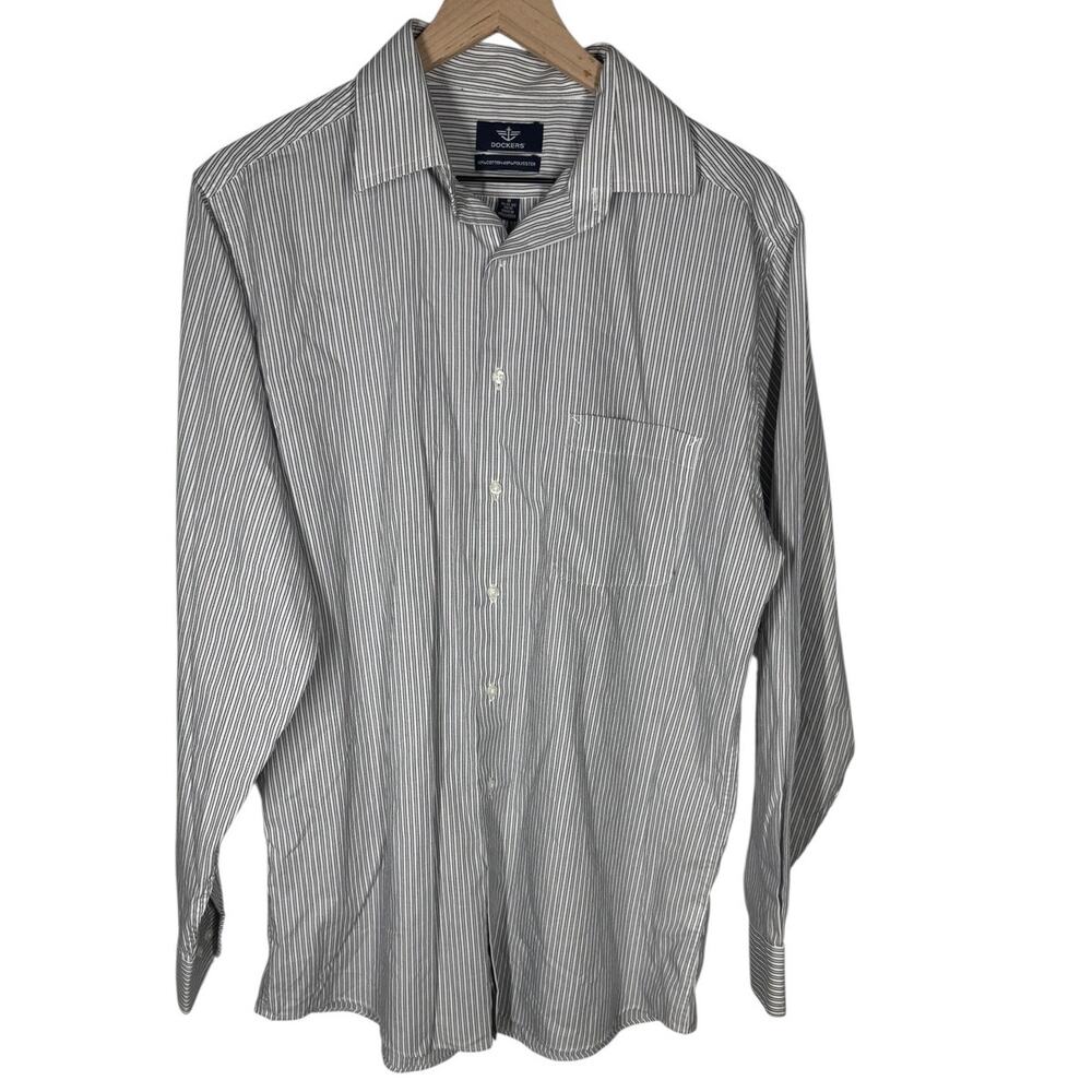Dockers Striped Dress Shirt Mens M 15-15.5 34/35